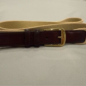Vintage Etienne Aigner Brown Leather Belt with Gold Buckle Made in Spain